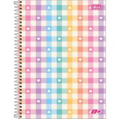 Caderno Espiral Capa Dura Universitário 10 Matérias D+ Feminino 200 Folhas
