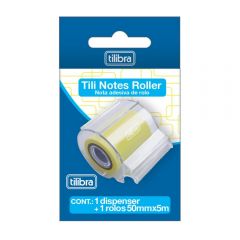 Tili Notes Roller (Nota Adesiva em Rolo) Amarelo - 1 Rolo De 50mmx5m